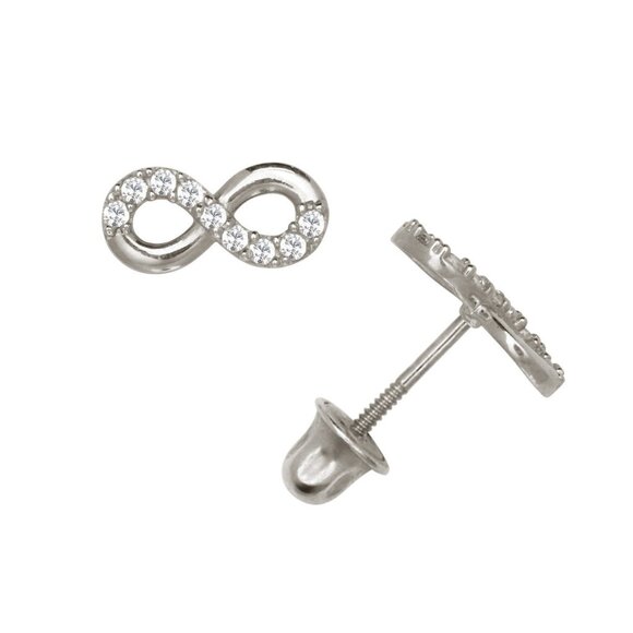 Kay Jewelers 14k White Gold & Diamond Infinity Earrings - Picture 7 of 7